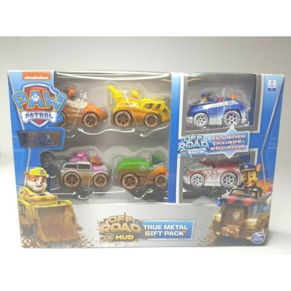 Paw Patrol Off Road Mud True Metal Gift Pack Set of 6 Die-Cast Snow Exclusives - Picture 1 of 4
